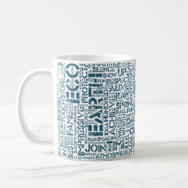 Caneca De Café Bio Nuage de Mots Texte Motif Biodiversité (Esquerda)