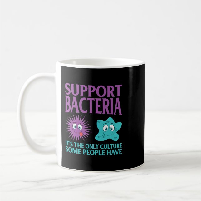 Caneca De Café Biologia Bióloga Suporte Bactérias Engraçado (Esquerda)