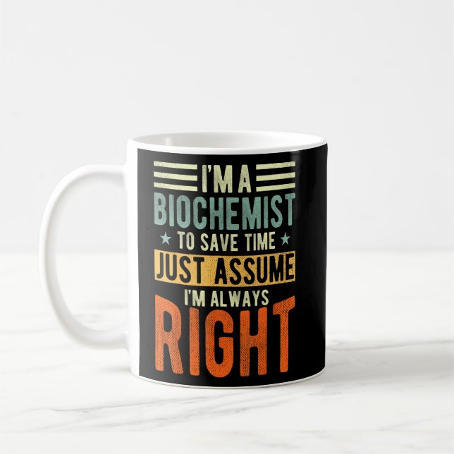 Caneca De Café Bioquímico, sou sempre bioquímico certo (Esquerda)