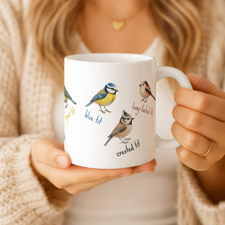 Caneca De Café Bird Mug - Garden Birds Watercolor Coffee Cup