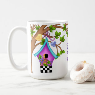 Caneca De Café Birdhouse de Quadro de Controle Whimsical