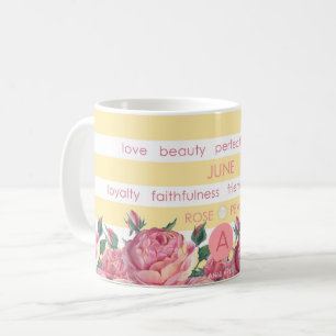 Caneca De Café Birdle Flower e Gem Stripe Mug junho