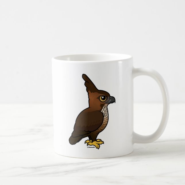 Caneca De Café Birdorable Javan Hawk-Eagle (adulto e juvenil) (Direita)