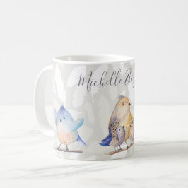 Caneca De Café Birds of a Feather com nome