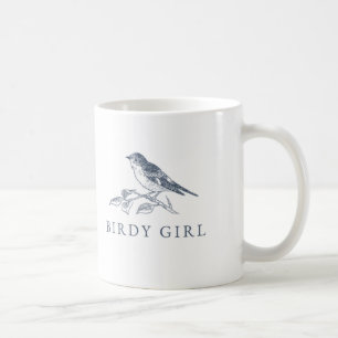Caneca De Café Birdy Girl Bird, amante do Café Mug