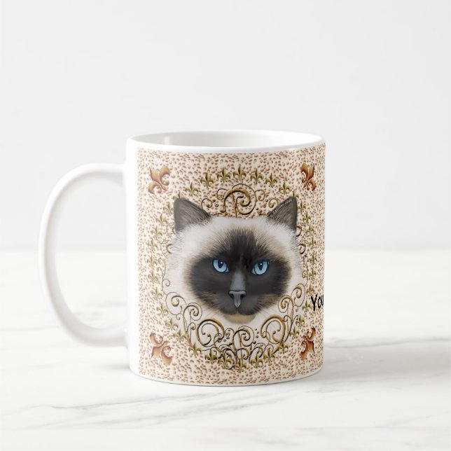 Caneca De Café Birman Cat Fleur De Lis  mug (Esquerda)
