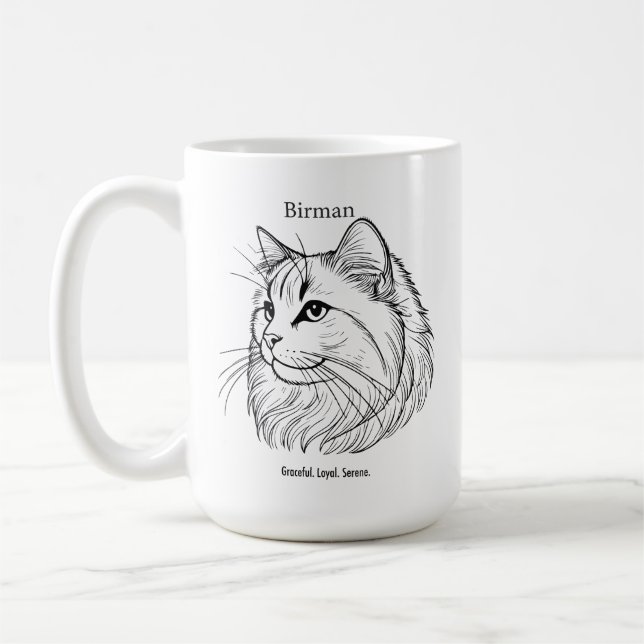 Caneca De Café Birman Cat Portrait (Esquerda)