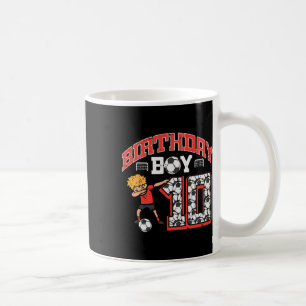 Caneca De Café Birthday Boy 10 Soccer Dab 10th Festa de aniversár