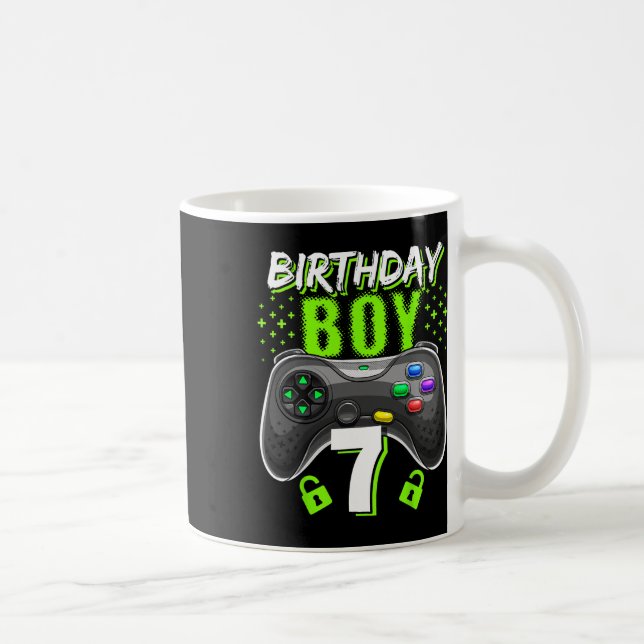 Caneca De Café Birthday Boy 7 Video Game Controller Gamer 7 Bir (Direita)