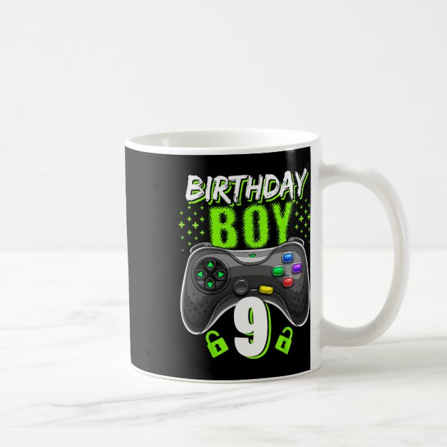 Caneca De Café Birthday Boy 9 Video Game Controller Gamer 9th Bir (Direita)
