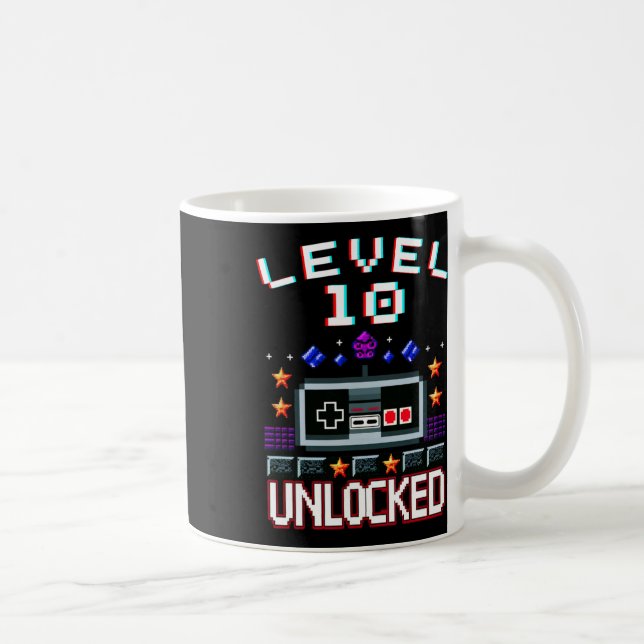 Caneca De Café Birthday Boy Level 10 Desbloqueado Jogo Engraçado  (Direita)