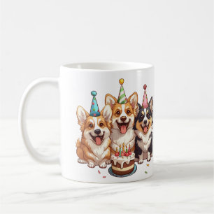 Caneca De Café Birthday Corgi Dogs