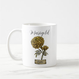 Caneca De Café Birthday Marigold, Barrafa de Nascimento, OUTUBRO