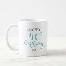 Caneca De Café Birthday Mug para senhora com idade personalizada