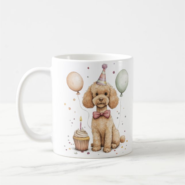 Caneca De Café Birthday Standard Poodle Dog (Esquerda)