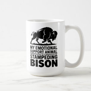 Caneca De Café Bisão de Apoio Emocional Humor Neurodivergente