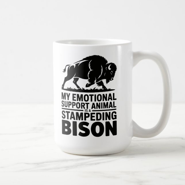 Caneca De Café Bisão de Apoio Emocional Humor Neurodivergente (Direita)