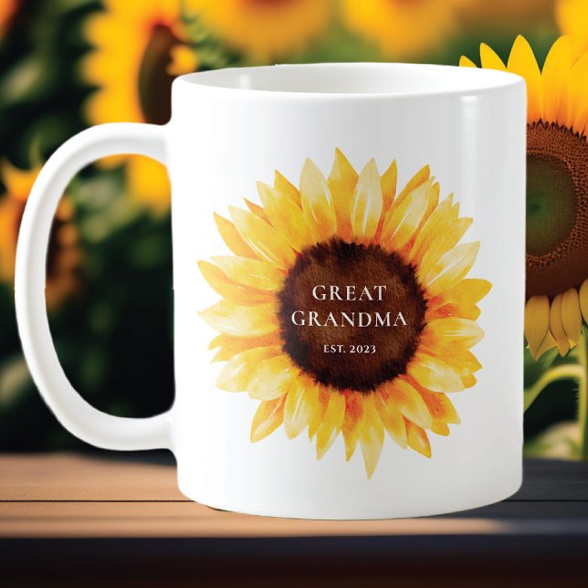 Caneca De Café Bisavó Girassol (Criador carregado)