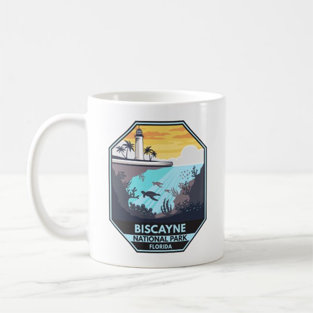 Caneca De Café Biscayne National Park Florida Emblem (Esquerda)