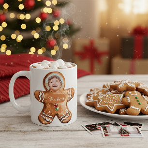 Caneca De Café Biscoito de gengibre personalizado com foto 