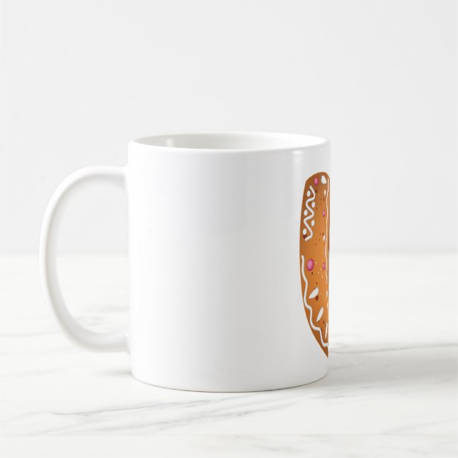 Caneca De Café Biscoito de Natal com Monograma da Letra U em Geng (Esquerda)