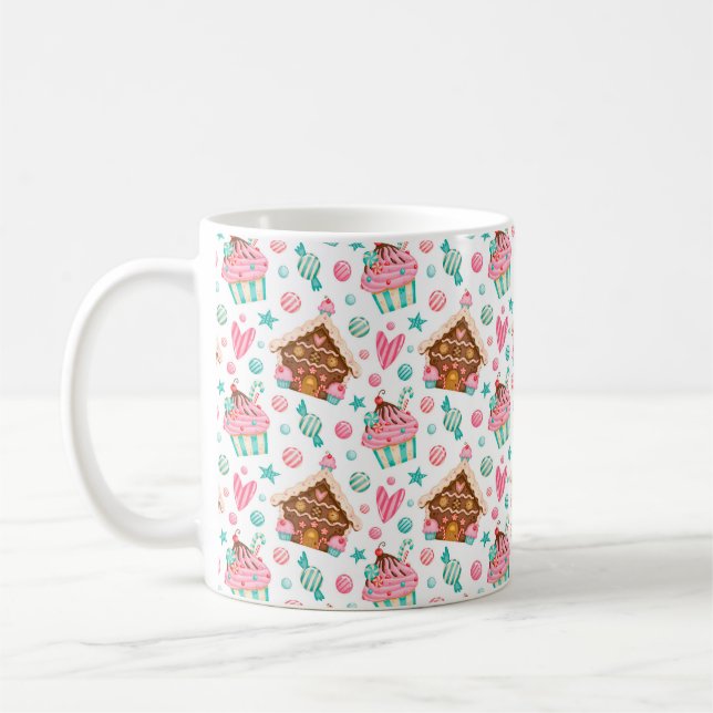 Caneca De Café Biscoito de Natal e Cupcakes (Esquerda)