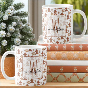 Caneca De Café Biscoito de Natal Homem de Pão de Mel, Estrela, Ca