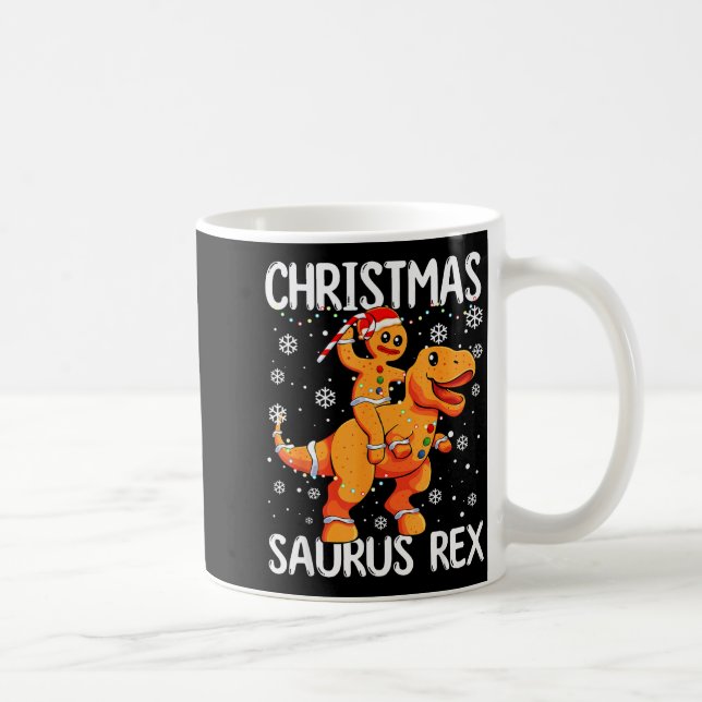 Caneca De Café Biscoito Homem de Gengibre Saurus Rex Natal Trex (Direita)
