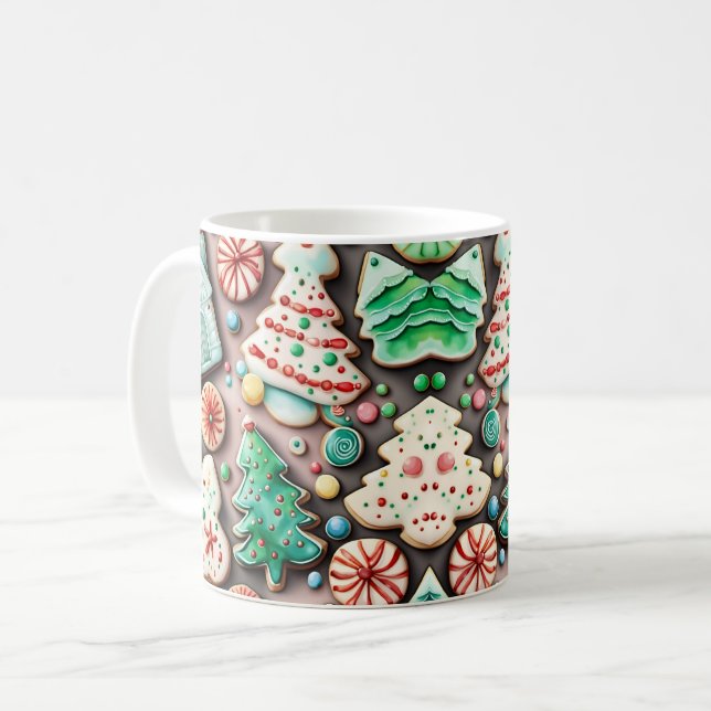 Caneca De Café Biscoitos de açúcar Natal e Ano Novo doce (Frente Esquerda)