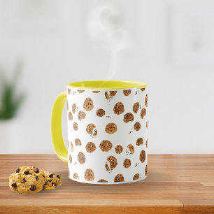 Caneca De Café Biscoitos de Chocolate em Aquarela