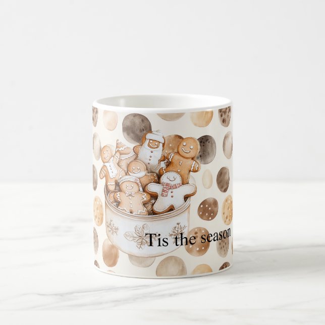 Caneca De Café Biscoitos Marrons de Gengibre Natal  (Centro)