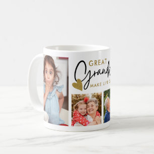 Caneca De Café Bisnetos Tornam a Vida Grandiosa 4 Colagem de Foto