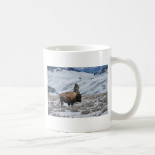 Caneca De Café Bisões nas Montanhas de Inverno de Yellowstone