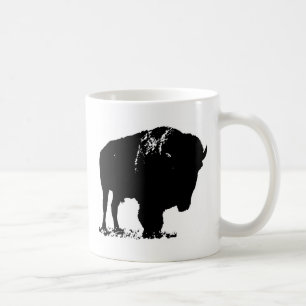Caneca De Café Bison Buffalo, Pop de Arte Negra