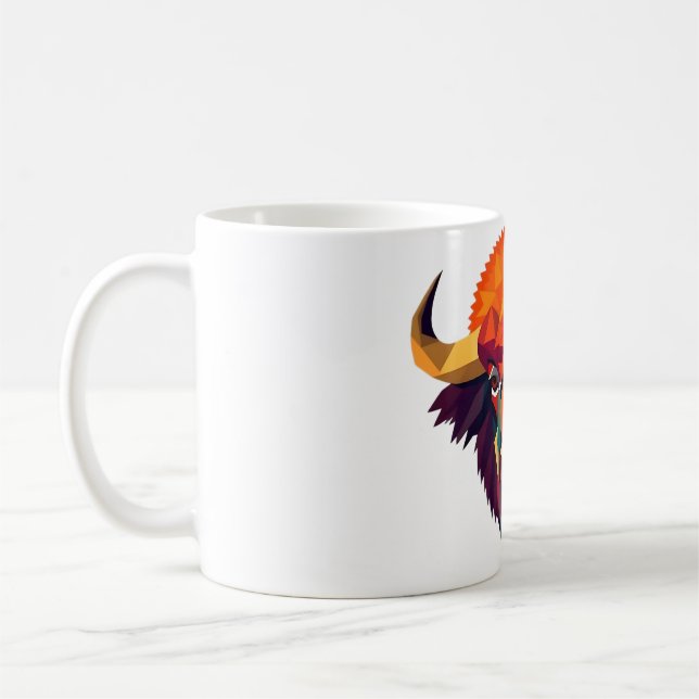Caneca De Café Bison Head em Sunset Prairie (Esquerda)