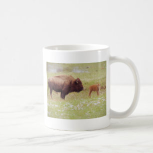Caneca De Café Bisonte e vitela em Yellowstone