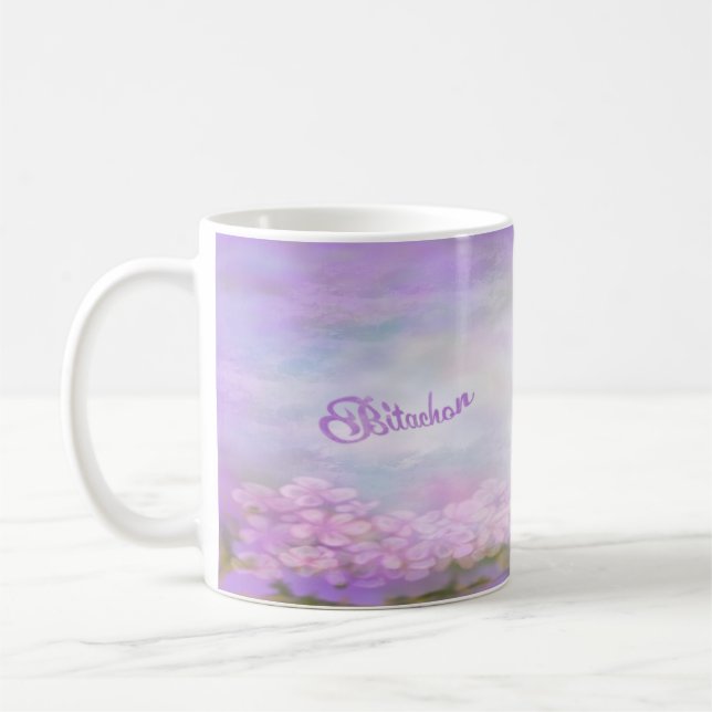 Caneca De Café Bitachon Purple Flowers Mug (Esquerda)