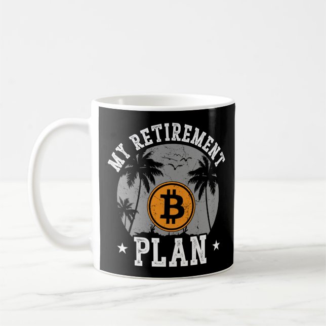 Caneca De Café Bitcoin Crypto My Retirement Plan Retired Palm (Esquerda)