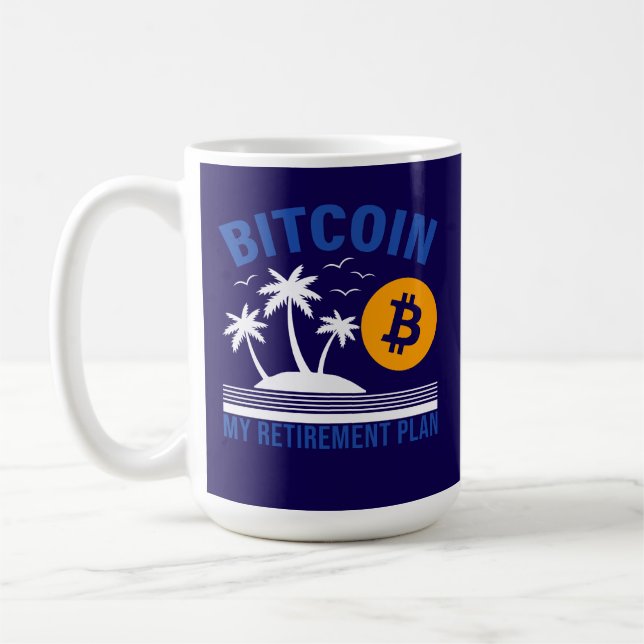 Caneca De Café Bitcoin My Retirement, Island Vibes Tropical  (Esquerda)