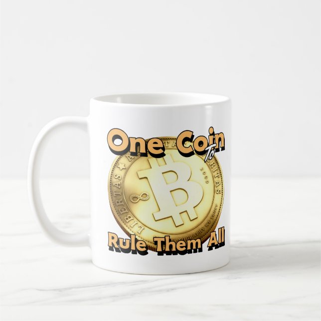 Caneca De Café bitcoin One Coin to Rule Them All mug (Esquerda)