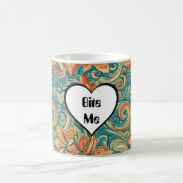 Caneca De Café Bite-me Engraçado Coração Retrorna Insuave Design
