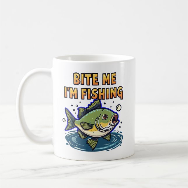 Caneca De Café Bite Me, I'm Fishing (Esquerda)