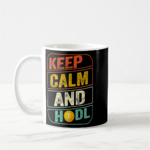 Caneca De Café Bitmoney Dogecoin HODL Mantém Calma E Cripto HODL