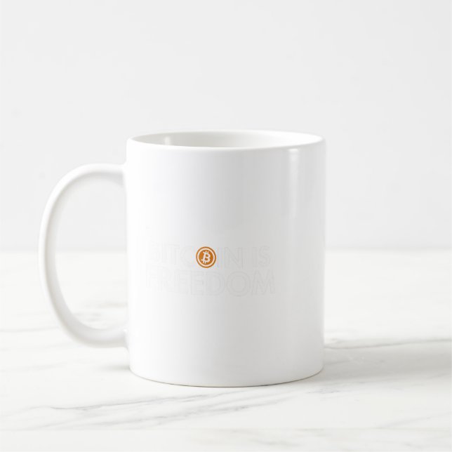 Caneca De Café Bitmoney é Freedom Crypto Cryptocurrency Blocchai (Esquerda)