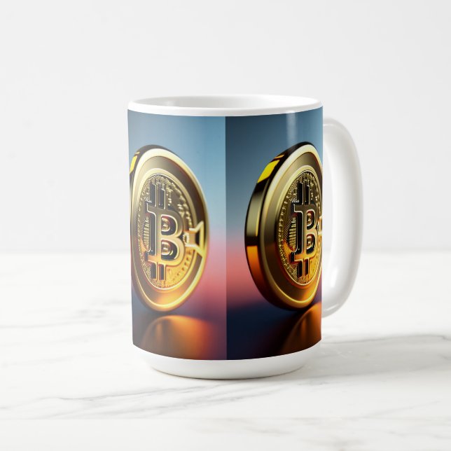Caneca De Café Bitmoney Themed Bebendo Mug (Frente Esquerda)