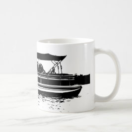 Caneca De Café Black and White Mug for Pontoon Boat Owners