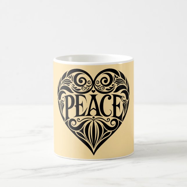 CANECA DE CAFÉ BLACK AND WHITE PEACE HEART (Centro)
