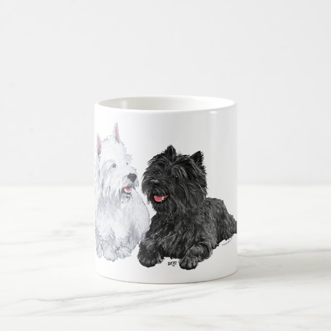 Caneca De Café Black Cairn e Terriers West Highland (Centro)