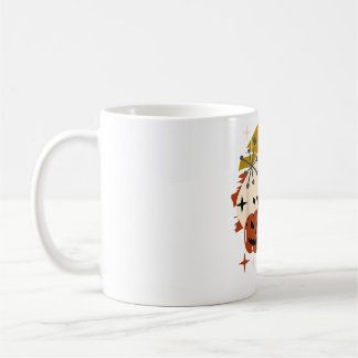 Caneca De Café Black Cat and Pumpkin Atomic Retro Halloween T-Shi