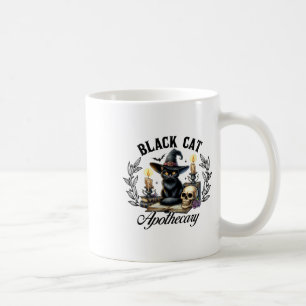 Caneca De Café Black Cat Apothecary Dia de as Bruxas engraçado Wi
